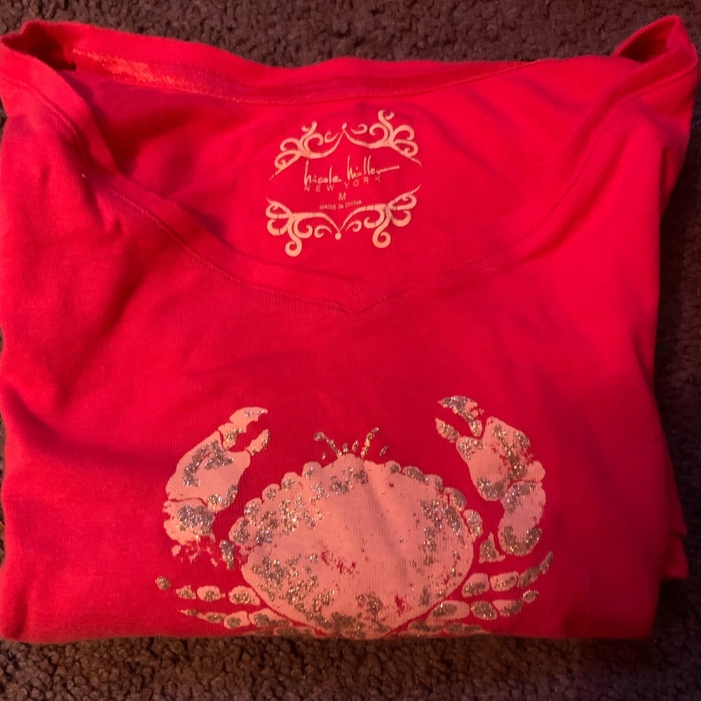 Glitter pink crab t-shirt